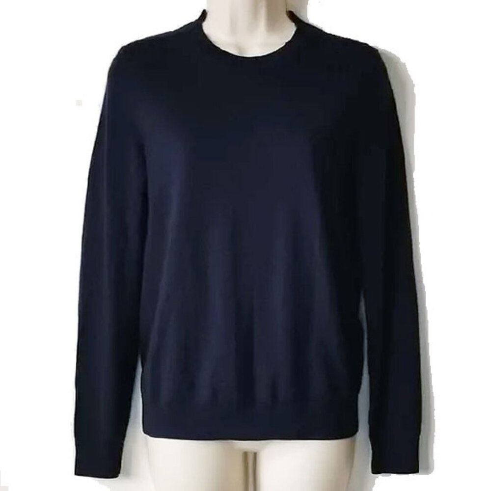 *Flaw* Arket Extra Fine Organic Merino Crew Neck Sweater XS Navy